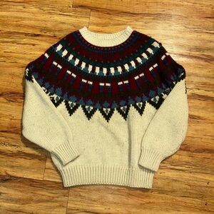 Cozy Cream and Multicolor Knit Sweater IVY